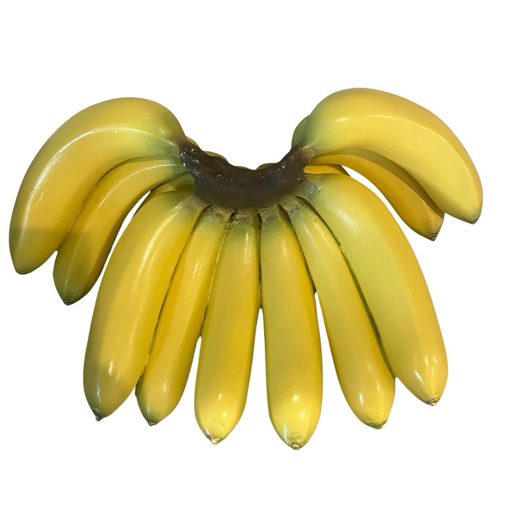 Lifelike Banana Cluster Home Staging Decor Ripe Yellow Large Bunch Fake Bananas
